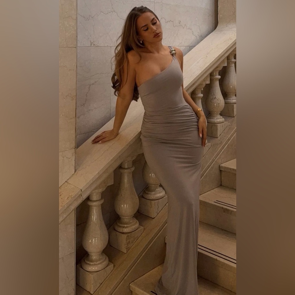 White Fox Grey Maxi Dress